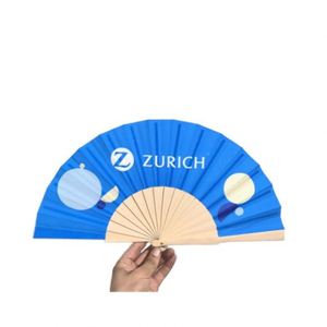 BSBH Custom Logo Wooden Fan Polyester Cotton Folding Wedding Hand Fan Promotional <b>Gifts</b> Hand Fan - Product Image 3