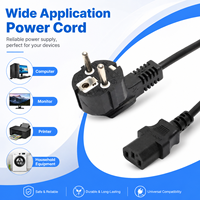 Cable de Alimentación Estándar Europeo, Cable de PVC Duradero con Enchufe Schuko, Conector IEC C13 para Monitor de Computadora, Equipo de Oficina