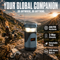 Haut-parleur rétractable DF-583 avec son audio HiFi, lanterne solaire de camping, radio à manivelle et lampe