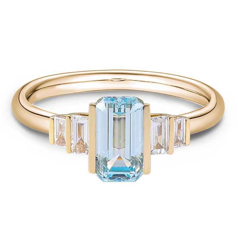 Real solid 18k gold lab diamond ring