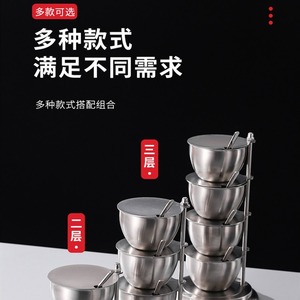 Rotating Spice <b>Jar</b> 304 Stainless Steel With Lid <b>Kitchen</b> <b>Storage</b> Set - Product Image 4