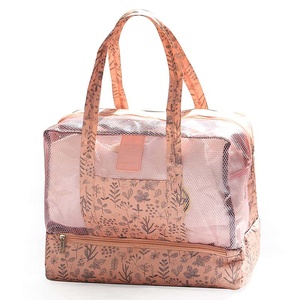 Mesh Polka Dot Duffel Bag Zipper Closure Waterproof Travel Tote For Women Bulk - Product Image 6