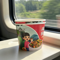 Bol en papier à double paroi personnalisé, écologique, de qualité alimentaire, avec couvercle, pour ramen, nouilles instantanées et soupes à emporter – Vente chaude