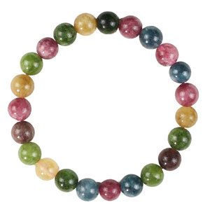Bixi Yushi Single Strand Crystal <b>Bracelet</b> 8mm Round Beads Ethnic Style Everyday Wear Jewelry for Men Women <b>Couple</b> - Product Image 5