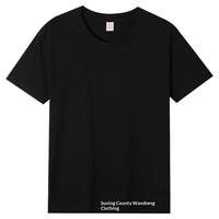 T-shirt de travail pour homme en coton peigné épais, col rond, couleur unie, coupe ample, personnalisable