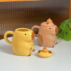 3D Capybara <b>Mug</b> Ceramic Couple <b>Mugs</b> Funny Tea Cup Unique Coffee <b>Mug</b> with Lid - Product Image 6