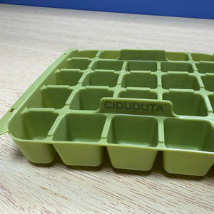 Molde para cubitos de hielo Ciduduta Summer, caja de almacenamiento de hielo tipo prensa con gran capacidad, para uso doméstico con tapa y liberación de hielo con un solo botón. - Product Image 2