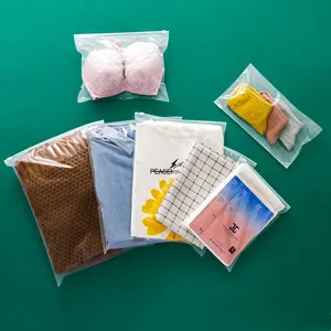 OEM Factory Plastic Packaging Zipper Bags Double Transparent T Shirt Packaging Bag With Zipper