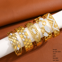 Bracelet haut de gamme en acier inoxydable plaqué or 18 carats, motif papillon géométrique cercle creux, orné de zircons