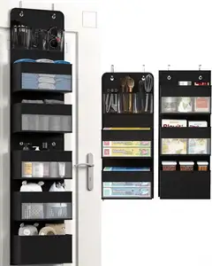 6-Shelf Over the Door Organizer, 1 Split into 2 Hanging Storage Door Organizer with zipper