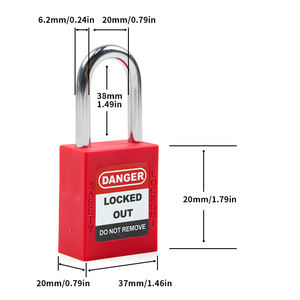 हिलिंक कस्टम लोटो लॉक 38 मिमी स्टील शॉकबॉक्स के साथ टिकाऊ प्लास्टिक लॉक सुरक्षा पैडलॉक - Product Image 3
