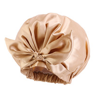 Bonnet de nuit en satin de soie personnalisé SYH787 avec logo, grand bonnet de sommeil avec bande à nouer pour femme, broderie 3D pour le ski, les sports, les fêtes, la plage, les affaires