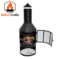 BeFun Crafts – Grande cheminée extérieure de 50 pouces en acier Corten pour brûler du bois, foyer de patio avec grille à bois – Fournisseur OEM ODM