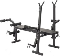 Équipement de gym, équipement de gym à domicile, banc de musculation Excel avec support pour haltères et support pour squats, banc de musculation en métal pour entraînement avec haltères