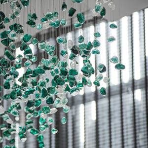 Tùy Biến Chuyên Nghiệp Tinh Thể Hiện Đại Đá Cẩm Thạch Đá Mặt Dây Chuyền Đèn Trần Sang Trọng Lớn Dự Án Khách Sạn LED Đèn Chùm Ánh Sáng - Product Image 6