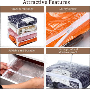 Modern Quilt Comforter Duvet Pillow <strong>Blanket</strong> Sets With Transparent PVC Zipper Bag Clear Storage For Living Room - Product Image 4