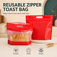 Bolsa de Plástico Transparente con Cierre Hermético y Asa de Transporte, con Cierre Superior Reutilizable para Empacar Pan Rebanado de 450g, Venta al Por Mayor
