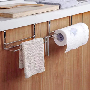 Porte-serviettes en papier mural en métal de luxe, à suspendre sur la porte, <span class=keywords><strong>support</strong></span> de rouleau de papier pour cuisine, montage <span class=keywords><strong>sous</strong></span> l'<span class=keywords><strong>armoire</strong></span> - Product Image 5