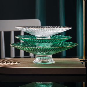 Grande <span class=keywords><strong>assiette</strong></span> à fruits en verre écologique transparente, <span class=keywords><strong>assiette</strong></span> de service <span class=keywords><strong>décorative</strong></span> sur <span class=keywords><strong>pied</strong></span> <span class=keywords><strong>pour</strong></span> gâteau, dessert, salade - Product Image 3