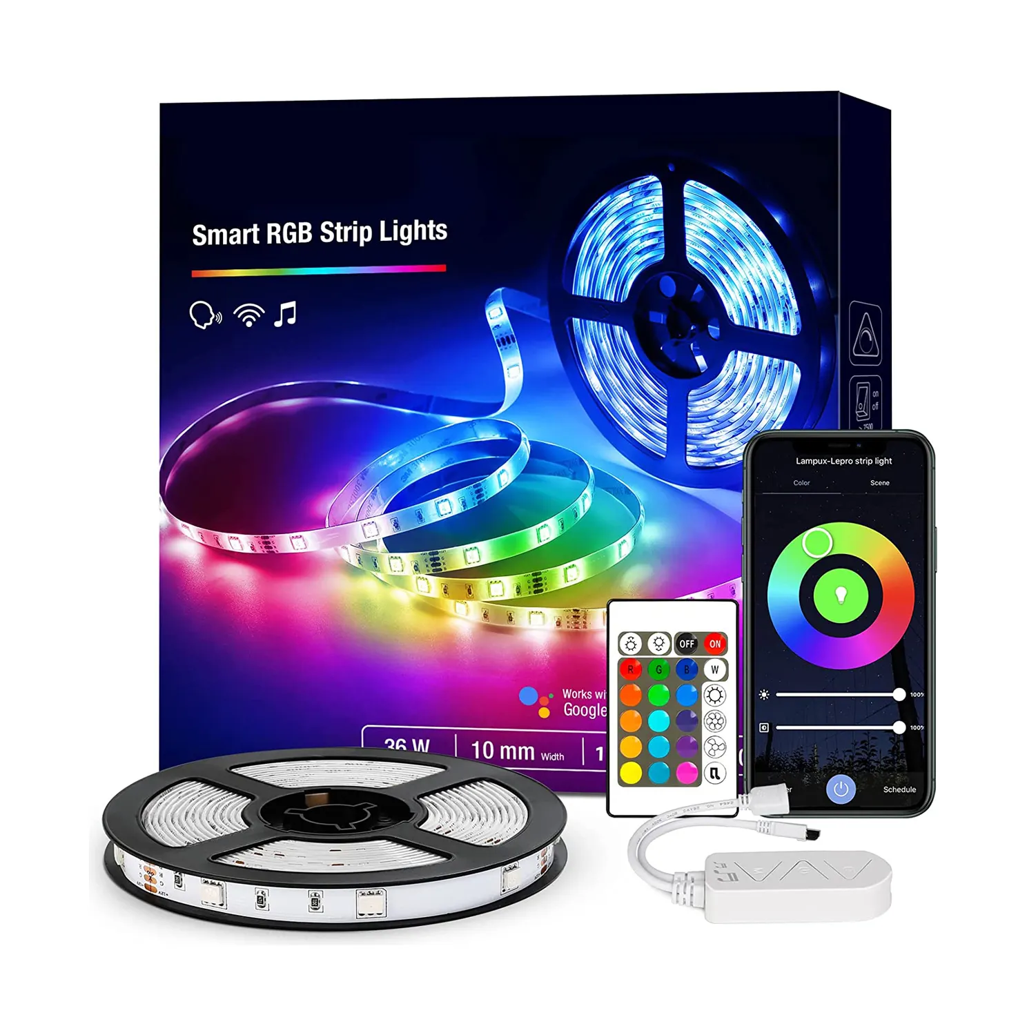 TAIKOO Sync To Music Wifi Smart Phone App Controlled Waterproof Rgb Led Light Strips For Home Compatible