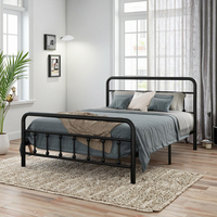 Cadre de Lit en Métal Grand Format de Luxe de Haute Qualité, Lit en Fer Intelligent, Meubles de Chambre pour Maison Moderne et Hôtel, Parure de Lit Incluse