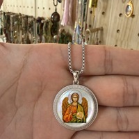 FORTUSYMBOL Collier en acier inoxydable avec médaille orthodoxe de l'archange Michel, motifs personnalisables, cadeau, vente en gros