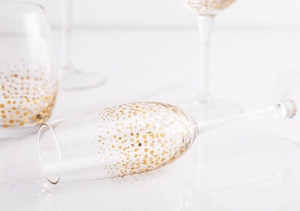 Ensemble <span class=keywords><strong>de</strong></span> verrerie à pois dorés, directement <span class=keywords><strong>de</strong></span> l'usine, verres à vin et à champagne sans <span class=keywords><strong>pied</strong></span> pour mariage, fête, bar à domicile, cocktail, décoration <span class=keywords><strong>de</strong></span> table - Product Image 4