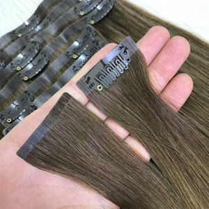 Cuticola vergine Remy umana Premium intatta a doppio pezzo Clip-in di estensione senza soluzione di continuità nell'estensione dei capelli - Product Image 4