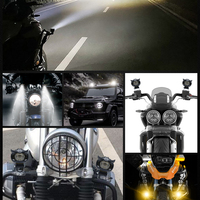 Projecteur LED double couleur pour moto Mini hibou, phare de travail, lampe antibrouillard super lumineuse pour ATV Buggy 4X4 UTV