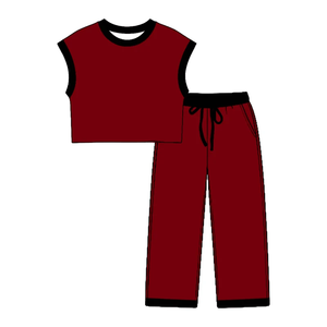 Nouvelles tenues pour bébés, vêtements pour enfants, ensemble deux pièces de couleur unie - Product Image 5