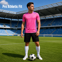Maillot de football personnalisé en gros, impression par transfert thermique, respirant, séchage rapide, polyester, logo, numéro, club, équipe, adulte, short