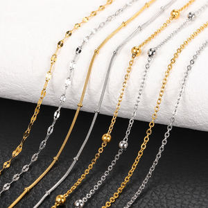 18K PVD Gold & <b>Silver</b> Stainless Steel Beaded Satellite, <b>Box</b> & Rolo <b>Chains</b> | Hypoallergenic, Waterproof Jewelry Making Supplies - Product Image 6