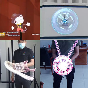 พัดลมโฮโลแกรม 3 มิติ COEUS ขนาด 42 ซม. 224 LED ใบพัดคู่ ภาพสามมิติแบบมองเห็นได้ด้วยตาเปล่า ขายดีที่สุดสำหรับใช้งานกลางแจ้งและในร่ม รับผลิตแบบ OEM สำหรับการศึกษา - Product Image 2