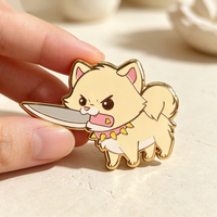 Broche personnalisée chien Pomeranian en émail dur, motif dessin animé Kawaii, cadeau pour les amoureux des animaux, décoration de sac, épinglette