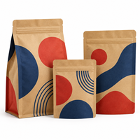 Sachet Doypack en Papier Kraft Recyclable Écologique avec Fermeture Zip Refermable de Qualité Alimentaire pour l'Emballage de Produits Écologiques