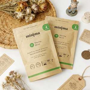 Wholesale Custom Printed Eco-Friendly Brown Kraft Paper <b>Packaging</b> <b>Bag</b> Biodegradable Stand up Pouch With Zipper For Tooth Powder - Product Image 6