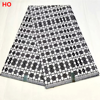 Kain Batik Holi Afrika Hitam Putih, Kain Katun Ankara untuk Gaun, Pakaian, Gorden, dan Tas