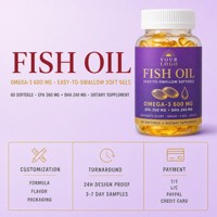 Gélules d'huile de poisson Oméga 3, faciles à avaler, complément alimentaire, 60 unités pour adultes, favorise le bien-être nutritionnel quotidien