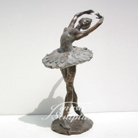 Escultura de Bronce Antigua de Alta Calidad, Tamaño Real, de una Bailarina Desnuda, con Técnica de Fundición, para Decoración Pública