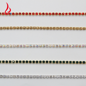 Applique Strass Banding Sewing Trim Rhinestones Chain Customized <strong>Roll</strong> up Shoes Sew-on for Crafts Lan Guang Copper Base Crystal - Product Image 6