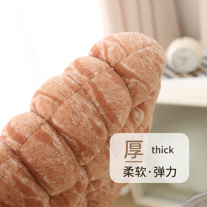 Coussin de siège en peluche de couleur unie, coussin de chaise de bureau souple et élastique pour étudiants, 25x25x3cm, hiver 2024 - Product Image 2