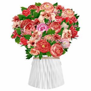 Grand bouquet de fleurs, carte 3D en papier faite à la main pour la fête des mères, les anniversaires, les anniversaires de mariage et Noël, pour maman, femme - Product Image 3