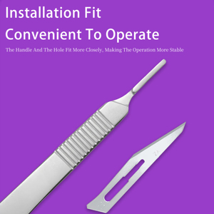 مشرط جراحي يدوي عالي الجودة قابل لإعادة الاستخدام من الفولاذ المقاوم للصدأ السميك، مقبض رقم 3، فئة II، ضمان لمدة سنة واحدة - Product Image 4