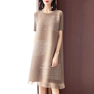En vrac mode <span class=keywords><strong>moyen</strong></span> âge plissé vêtements d'été robes femmes - Product Image 2