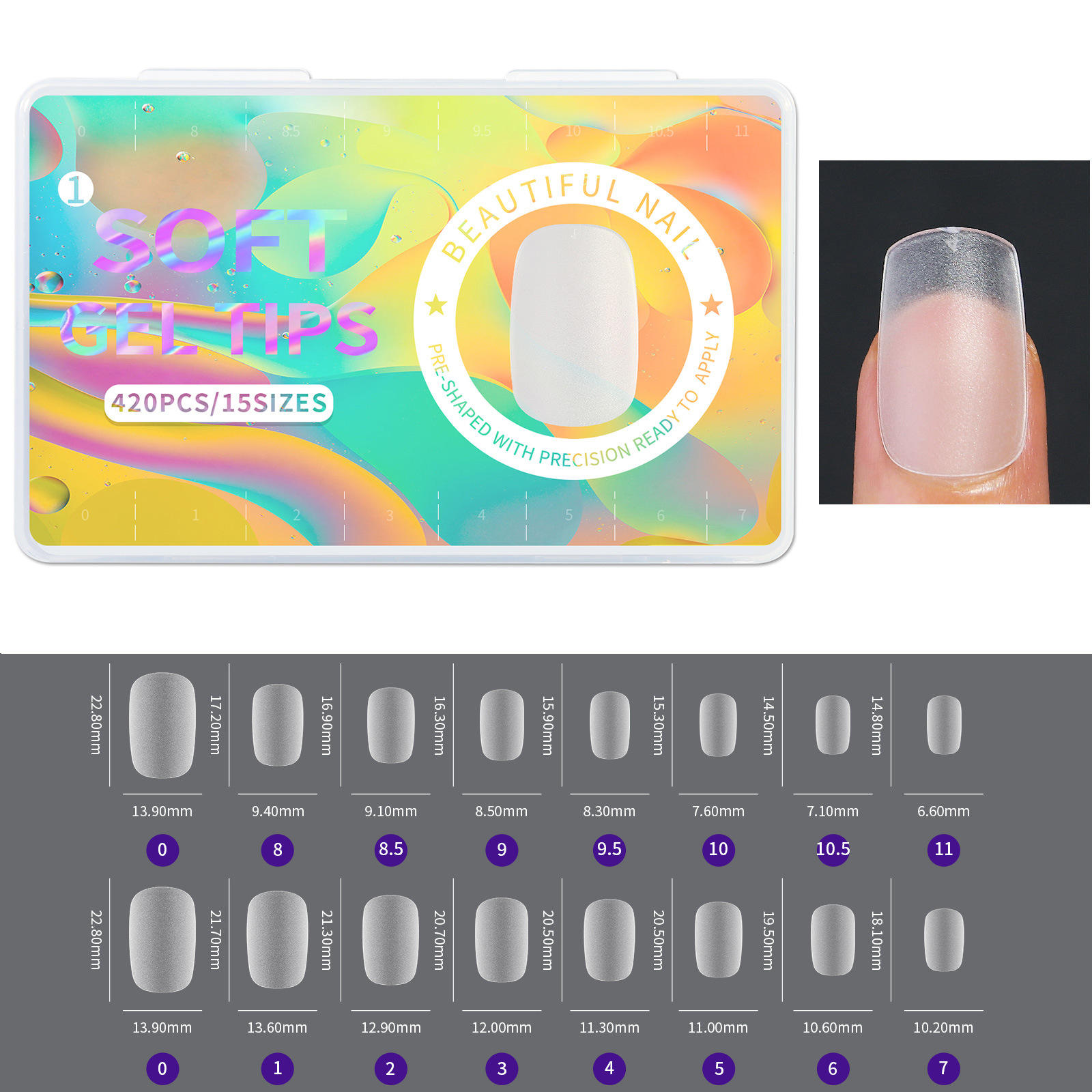 420pcs givré sans soudure 15 # taille clou 01