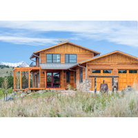 Cabane en rondins préfabriquée étanche à 2 étages et 4 chambres/chalet en bois pour la vie en famille