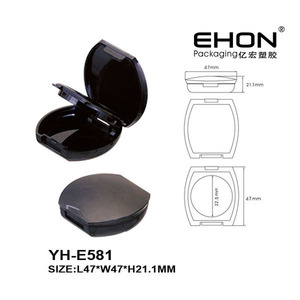 Wholesale Mini Double Layer Empty <b>Compact</b> Powder Case With Mirror Plastic Cosmetic Blush Container Eyeshadow Palette Packaging - Product Image 2