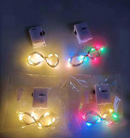 Guirlande lumineuse d'ambiance 2026 pour décoration de sapin de Noël, fil de cuivre, LED, piles bouton, fleurs colorées, cadeau