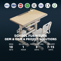Table et chaise d'étude pour enfants avec étagère de rangement ouverte, chaise et bureau d'école OEM ODM pour la maison et la salle de classe, directement de l'usine