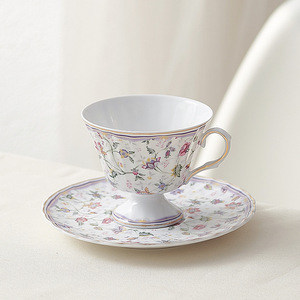Dropshipping Shopify Ceramic Coffee Cup Saucer Set Nordic Style Floral Tea <b>Mug</b> Gift <b>Box</b> Home Kitchen - Product Image 3